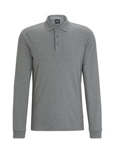 BOSS - Pado-pitkähihainen pikeepaita - 030 MEDIUM GREY | Stockmann