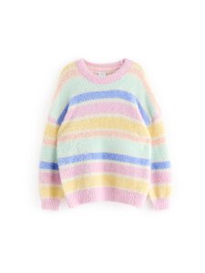 Lindex - Raidallinen featheryarn-neule - 3679 LIGHT PINK | Stockmann