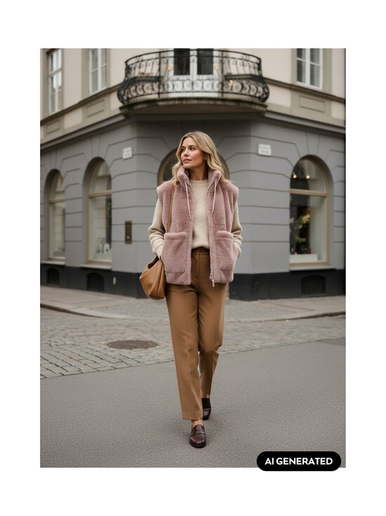 Freequent - FqFony mākslīgās kažokādas veste - 8145 PALE MAUVE | Stockmann - photo 4