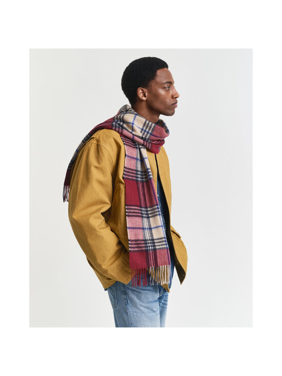 GANT - Ruudullinen merinovillahuivi - 604 PLUMPED RED | Stockmann - photo 3