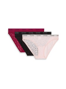 Calvin Klein Underwear - Bikini-alushousut 3 -pack - 325 BEET RED/BLACK/EGGSHELL PINK | Stockmann