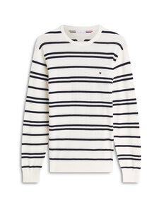 Tommy Hilfiger - Essential Cotton Crew -neule - 0K4 IVORY PETAL/ DESERT SKY | Stockmann