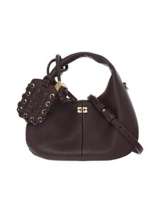 Ganni - Hobo Mini Grained -laukku - 979 CHICORY COFFEE | Stockmann