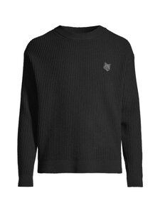 Maison Kitsuné - Fox Head Ribbed -merinovillaneule - P199 BLACK | Stockmann