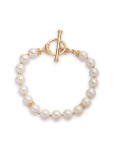 Lauren Ralph Lauren - Helmestega käevõru Adeline Toggle Flex - GLD/WHITE | Stockmann