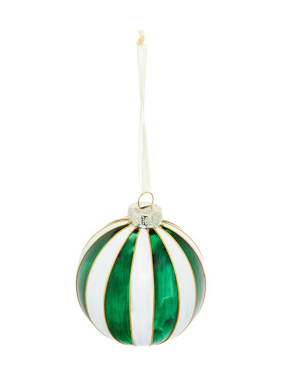 Villa Stockmann - Striped Glass Ball -joulukoriste - GREEN | Stockmann - photo 2