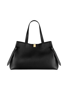 YUZEFI - Gyoza Tote Pebble Grain -nahkalaukku - BLACK | Stockmann