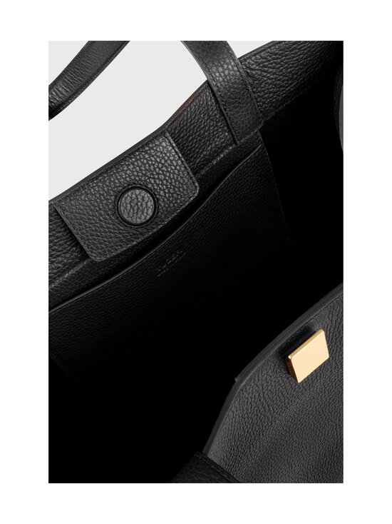 YUZEFI - Gyoza Tote Pebble Grain -nahkalaukku - BLACK | Stockmann - photo 4