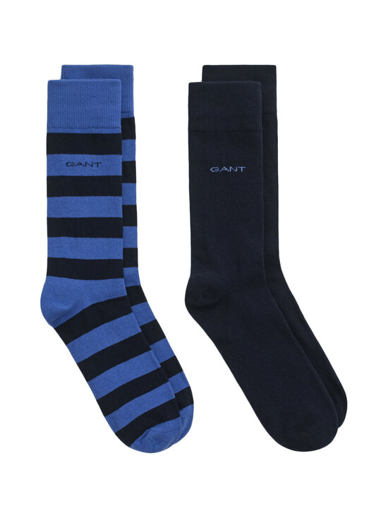 GANT - Barstripe & Solid -sukat 2-pack - 407 RICH BLUE | Stockmann - photo 1