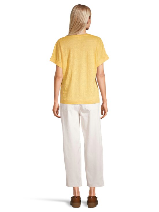 NOOM - Anette V-neck lina T-krekls - YELLOW - photo 3 NOOM - Anette V-neck lina T-krekls - YELLOW | Stockmann - photo 3
