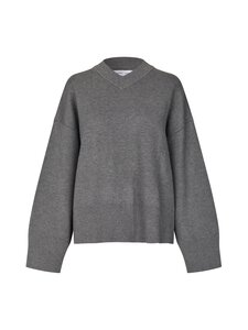 Samsoe Samsoe - Salula V-neck -neule - CLR000424 DARK GREY | Stockmann