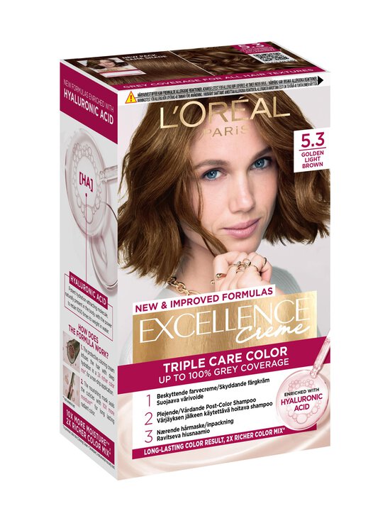 L'Oréal Paris - Excellence Creme matu krāsa - 5.3 GOLDEN LIGHT BROWN - photo 2 L'Oréal Paris - Excellence Creme matu krāsa - 5.3 GOLDEN LIGHT BROWN | Stockmann - photo 2