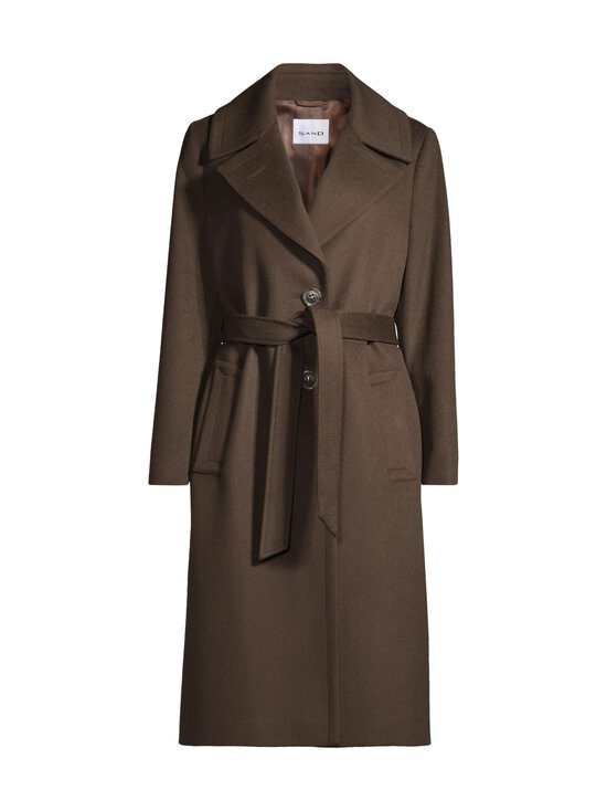 SAND Copenhagen - Clareta Belt Midi -villakangastakki - 294 DARK BROWN - photo 1 SAND Copenhagen - Clareta Belt Midi -villakangastakki - 294 DARK BROWN | Stockmann - photo 1