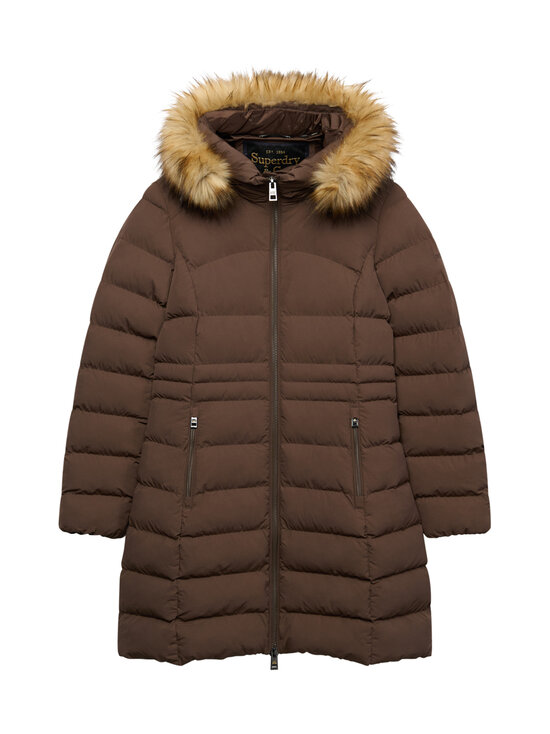 Superdry - Faux Fur Fuji Mid -toppatakki - 9IM BRACKEN BROWN | Stockmann - photo 1