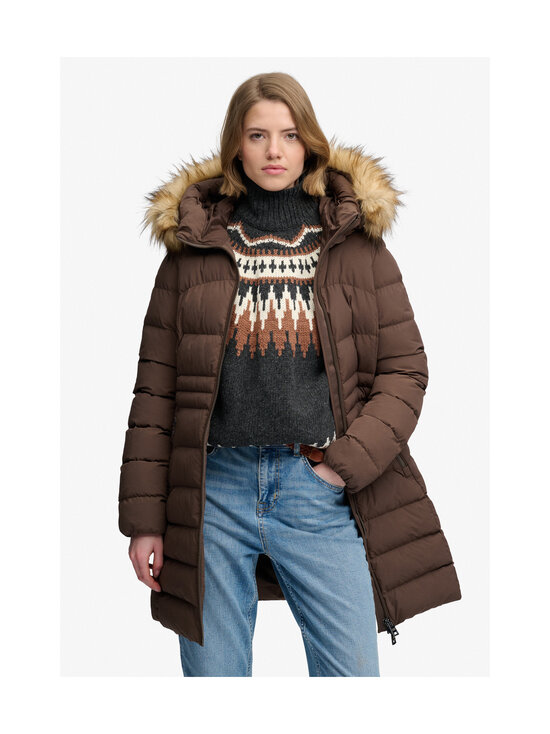 Superdry - Faux Fur Fuji Mid -toppatakki - 9IM BRACKEN BROWN | Stockmann - photo 2