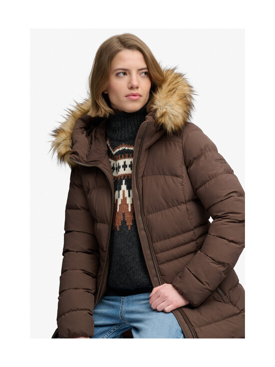 Superdry - Faux Fur Fuji Mid -toppatakki - 9IM BRACKEN BROWN | Stockmann - photo 7