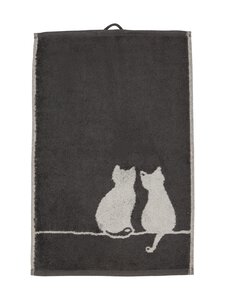 Cawo - Cute Cats You and Me -pyyhe 30 x 50 cm - 77 BASALT/PLATINUM | Stockmann