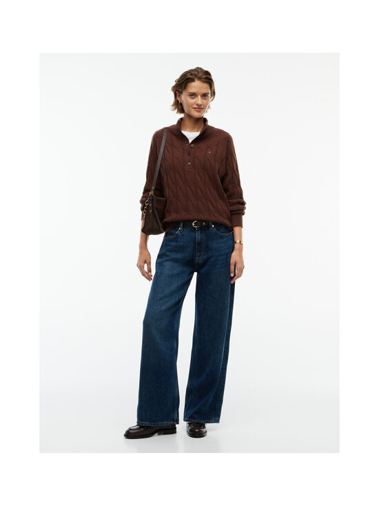 Tommy Hilfiger - Soft Wool Henley -palmikkoneule - GV0 LEGACY BROWN | Stockmann - photo 4