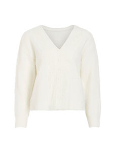 Vila - ViCasas V-neck -neuletakki - CLOUD DANCER DETAIL:DTM LACE | Stockmann