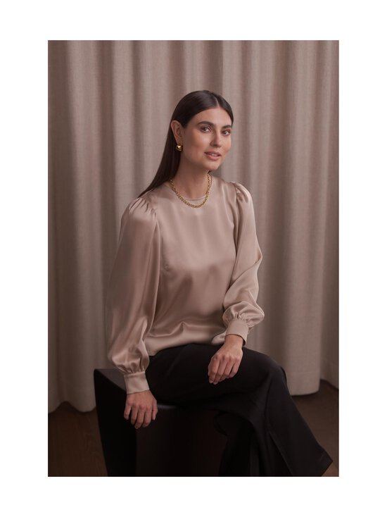 Original Story - Puhvihihainen satiinipaita - LATTE | Stockmann - photo 3