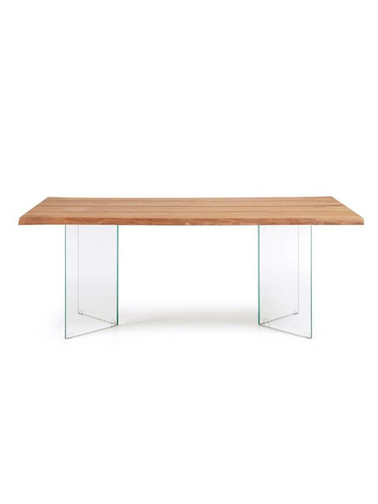 Kave Home - Lotty-ruokapöytä tammi / lasi 180 x 100 cm - BEIGE | Stockmann - photo 1