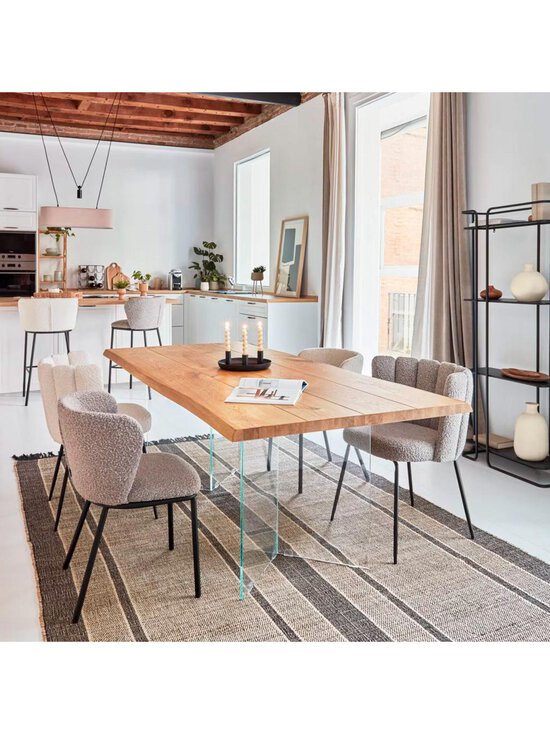 Kave Home - Lotty-ruokapöytä tammi / lasi 180 x 100 cm - BEIGE | Stockmann - photo 5