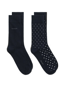 GANT - Dot and solid -sukat 2-pack - 405 NAVY | Stockmann