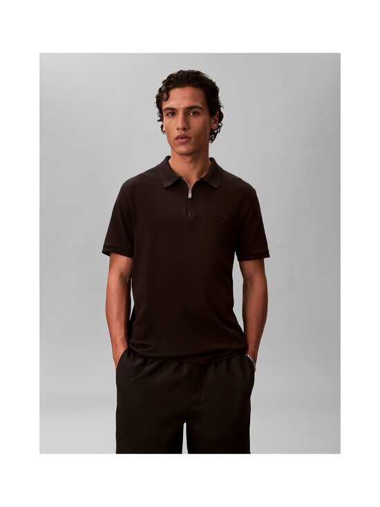 Calvin Klein Menswear - Polosärk Slim Supima Zip - UB1 BLACK | Stockmann - photo 2