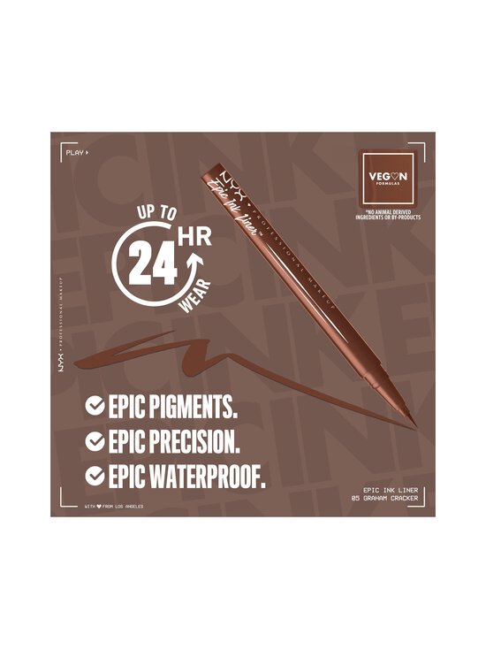 NYX Professional Makeup - Epic Ink Liner Eyeliner -nestemäinen silmänrajausväri - 05 GRAHAM CRACKER - photo 6 NYX Professional Makeup - Epic Ink Liner Eyeliner -nestemäinen silmänrajausväri - 05 GRAHAM CRACKER | Stockmann - photo 6