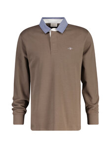GANT - Regular Chambray Heavy Rugger -paita - 260 FADED TAUPE | Stockmann