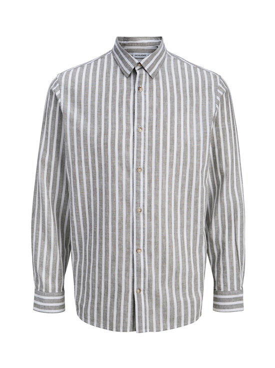 Jack & Jones - JJeSummer Linen Blend -kauluspaita - VETIVER STRIPES:STRIPES | Stockmann - photo 1