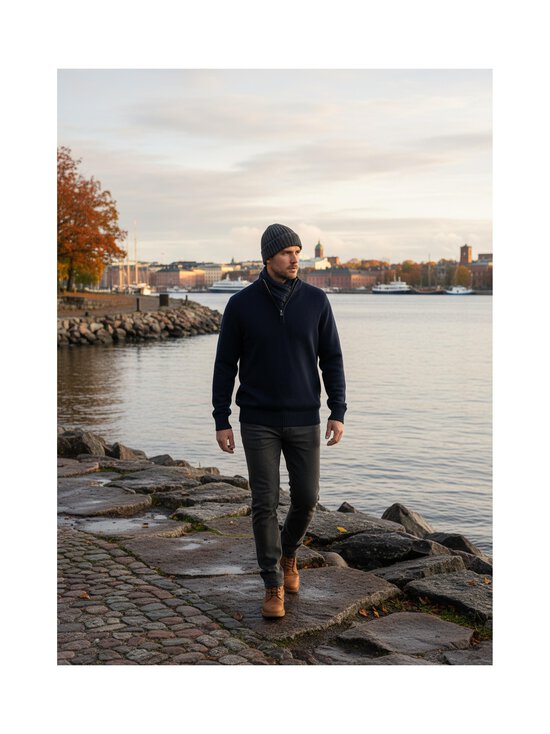 Superdry - Puuvillane kampsun Henley - 11S NAVY | Stockmann - photo 2