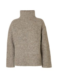 Selected - SlfGabriella High Neck -neule - STEEL GRAY DETAIL:MELANGE | Stockmann
