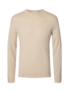 Selected - Meriinovillane palmikmustriga kudum SlmTray Merino Cable - OATMEAL | Stockmann