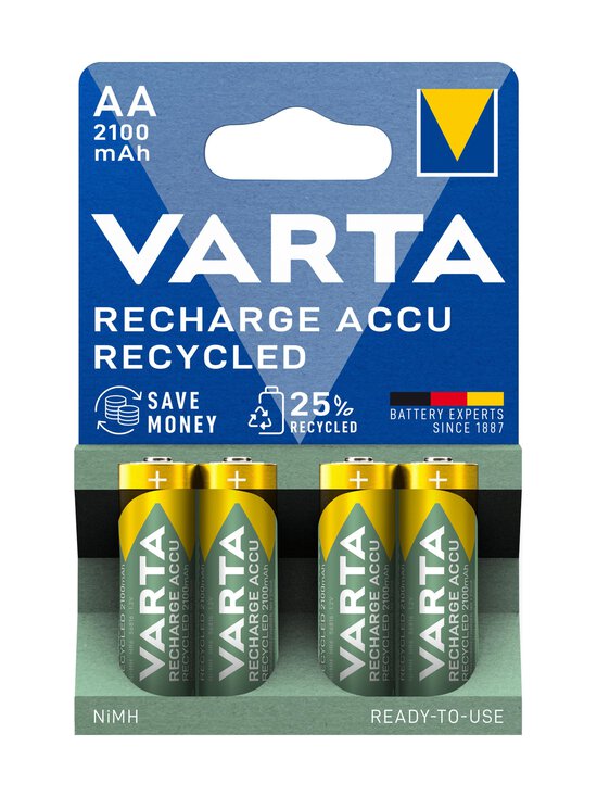 Varta - Recharge Accu Recycled AA 2100 mAh -ladattavat akkuparistot - GREEN | Stockmann - photo 1