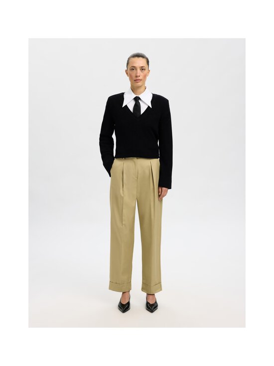 Selected - SlfThea Deep V-Neck -merinovillaneule - BLACK | Stockmann - photo 2