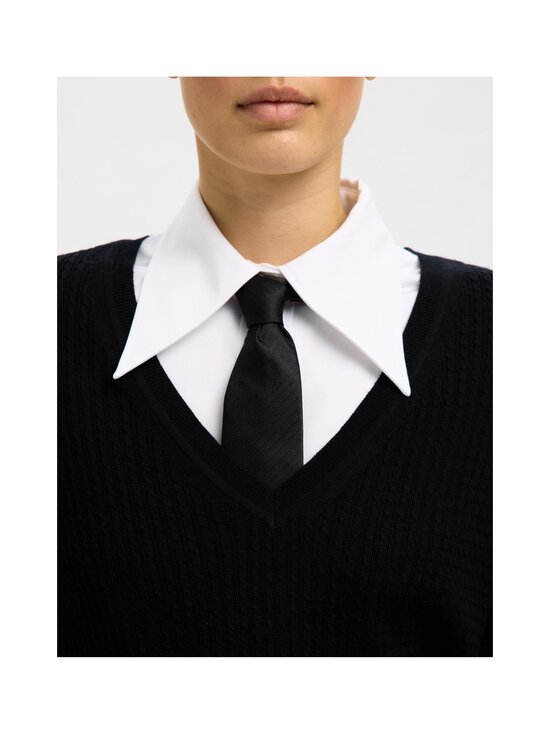 Selected - SlfThea Deep V-Neck -merinovillaneule - BLACK | Stockmann - photo 5