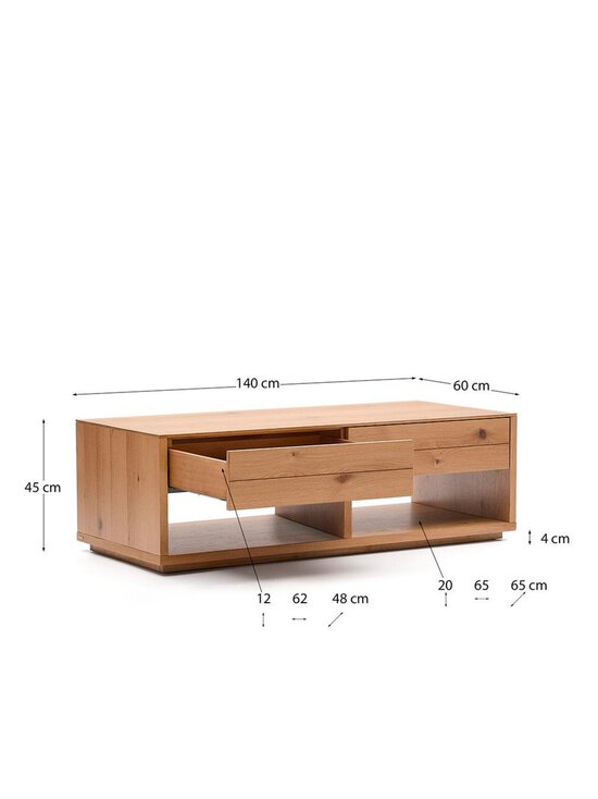 Kave Home - Alguema-sohvapöytä tammi 140 x 60 cm - BROWN | Stockmann - photo 9