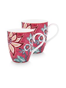 PIP Studio - Flower Festival Krūžu komplekts 350 ml, 2gab. - DARK PINK PIP Studio - Flower Festival Krūžu komplekts 350 ml, 2gab. - DARK PINK | Stockmann