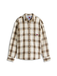 Tommy Jeans - Relaxed Check Brushed -kauluspaita - YBH ANCIENT WHITE/CHECK | Stockmann