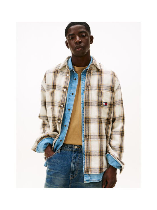 Tommy Jeans - Relaxed Check Brushed -kauluspaita - YBH ANCIENT WHITE/CHECK | Stockmann - photo 2