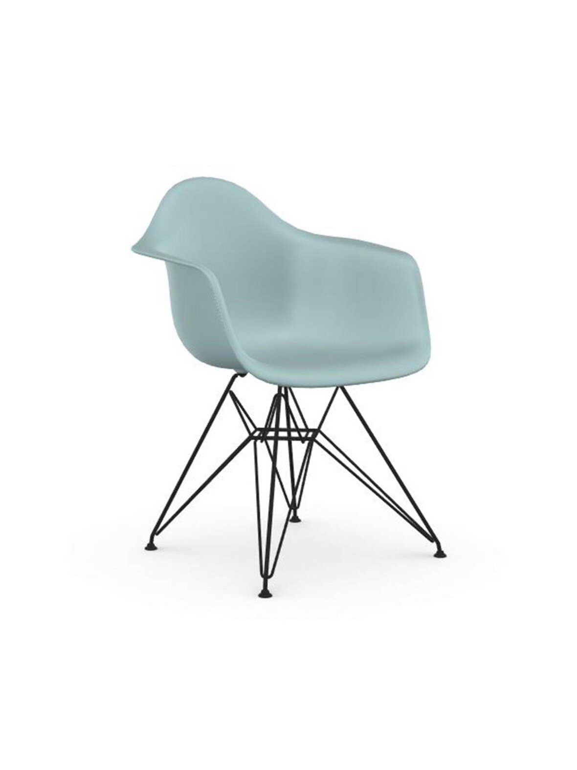Eames dar re -tuoli käsinojilla ice grey/musta