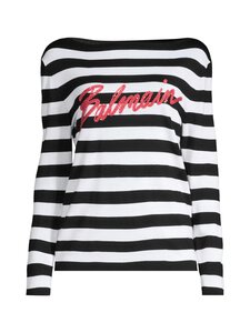 BALMAIN - Boatneck Mariniere -merinoneulepusero - EJR NOIR/BLANC/ROUGE VIF | Stockmann