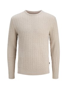 Jack & Jones - JjeEmil pīnīšu adījuma džemperis - OATMEAL DETAIL:MELANGE | Stockmann