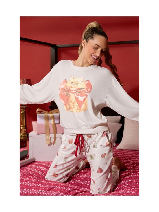 Pj Salvage - Pidžaamasärk Feline Festive - 102 OFF-WHITE | Stockmann - photo 5