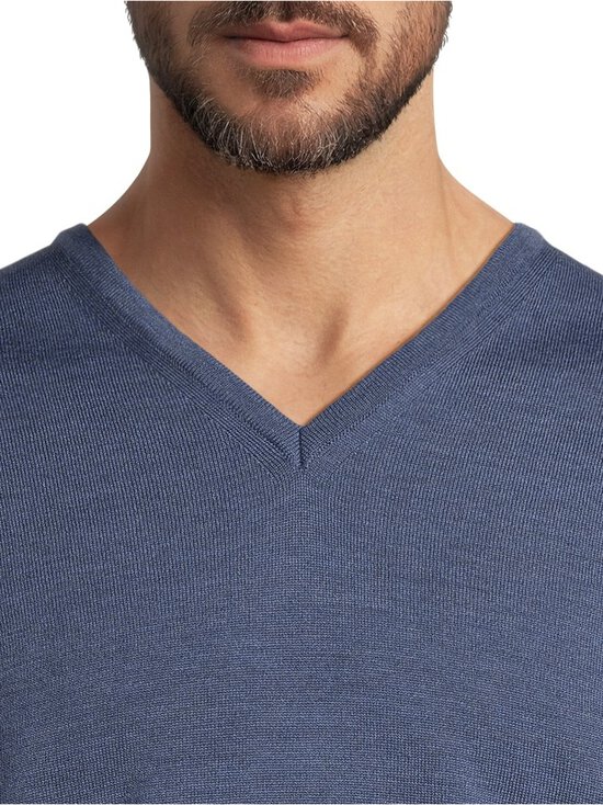 Stenströms - V-Neck-merinovillaneule - 160 DARK BLUE | Stockmann - photo 4