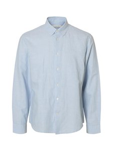 Selected - SlhSlimClay Linenblend krekls - DUSTY BLUE DETAIL:MIXED W. WHITE | Stockmann