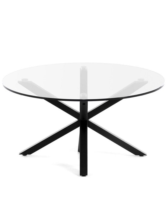 Kave Home - Argo-sohvapöytä kirkas lasi / musta metalli ⌀ 82 cm - BEIGE | Stockmann - photo 1
