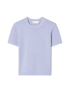 Tory Burch - Scalloped-villaneulepusero - 985 PALE BLUE / NEW IVORY | Stockmann