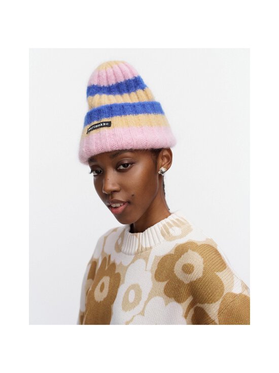 Marimekko - Järjestys Kioski -neulepipo - 853 BEIGE, BLUE, LIGHT PINK | Stockmann - photo 2